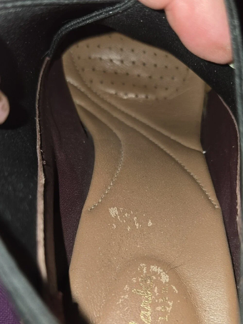 Clarks Brown Suede Slip-On Heels with Black Elastic